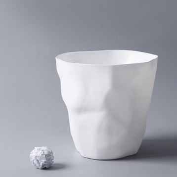 北欧创意皱褶垃圾桶家用厨房客厅卫生间垃圾筒塑料无盖卧室纸篓8L