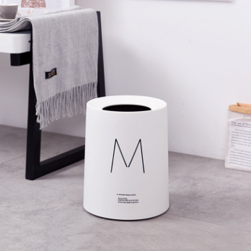 北欧创意垃圾桶家用卫生间浴室办公室客厅卧室塑料垃圾筒无盖12L