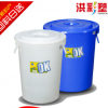 工厂直销食品塑料桶圆形带盖洗澡桶白色大号储水桶加厚户外垃圾桶