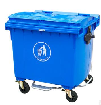 厂家直销07---660L垃圾桶超大容量垃圾箱户外大型移动手推清洁车