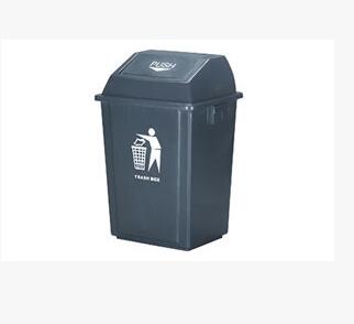 低价批发100升推盖塑料桶 果皮箱 塑料垃圾桶