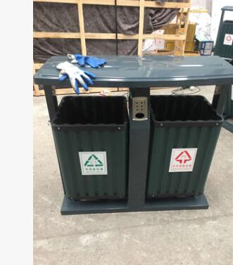户外垃圾桶不锈钢双桶 小区环卫不锈钢桶 室外分类不锈钢垃圾桶