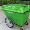 400L大号保洁车环卫塑料手推垃圾桶市政物业小区可移动垃圾桶批发