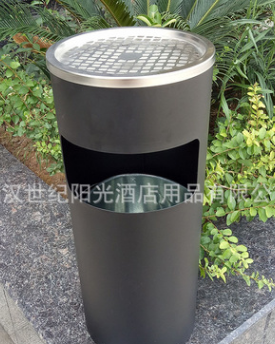 厂家批发欧式不锈钢商场立式酒店宾馆圆形丽格垃圾桶烟灰桶垃圾桶
