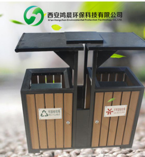 西安鸿晨环保塑木厂家 供应陕西地区 塑木垃圾桶 户外垃圾桶条