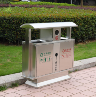 专业定做户外环卫不锈钢垃圾箱公园环保可分类垃圾桶厂家现货直销