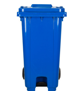 厂家批发240L户外垃圾桶小区脚踏带轮带盖挂车环保塑料环卫垃圾桶