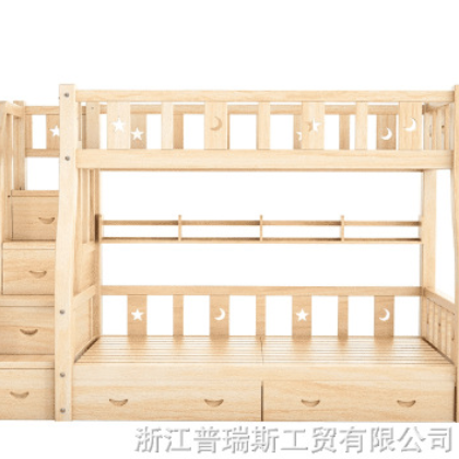 实木子母床双层床儿童高低上下床学生松木床上下铺员工宿舍床定制