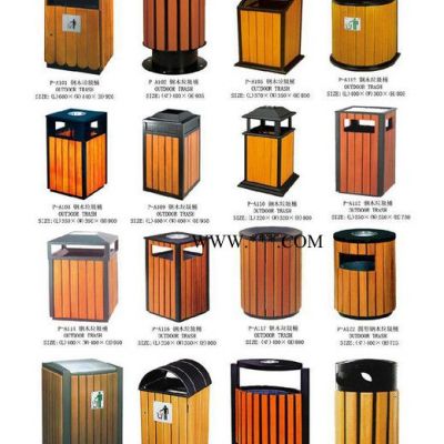 青海省环卫垃圾箱 车站垃圾桶定制 新款公园果皮箱设计找 麦穗P-A113钢木垃圾桶