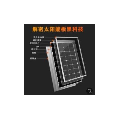 单晶200W太阳能电池板单晶硅光伏发电组件足功率太阳能板厂家批发